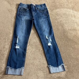 Jordache Girls Distressed Blue Jeans